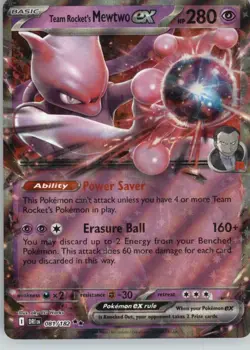 Team Rocket's Mewtwo ex 081/182 Double Rare Destined Rivals Pokemon Near Mint - Image 1