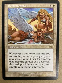 MTG 1x Remembrance # 34 Urza's Saga Legacy Magic the Gathering Card x1 NM - Image 1