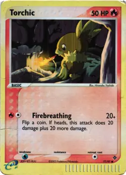 Pokemon TCG Torchic 77/97 Dragon Reverse Holo DMG - Image 1