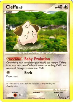 Pokemon TCG Cleffa 78/130 Diamond & Pearl Regular Fairy HP - Image 1