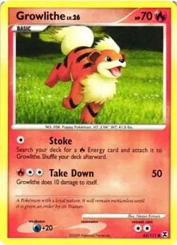 Pokemon TCG Growlithe 63/111 Common Rising Rivals VLP - Image 1