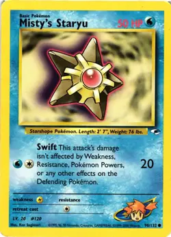 Pokemon TCG Mistys Staryu 90/132 Gym Heroes Unlimited MP - Image 1