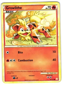 Pokemon TCG Growlithe 65/123 Common HeartGold & SoulSilver MP - Image 1