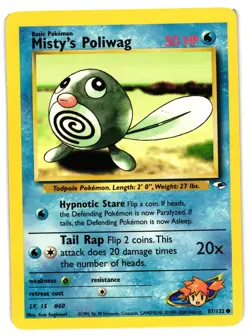 Pokemon TCG Misty's Poliwag Gym Heroes 87/132 Regular Unlimited Common DLP/MP - Image 1
