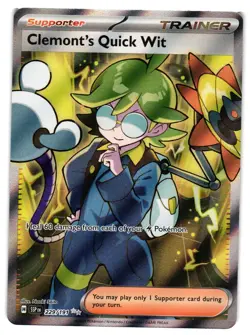 Pokemon TCG Clemonts Quick Wit 229/191 Surging Sparks Full Art Trainer NM - Image 1