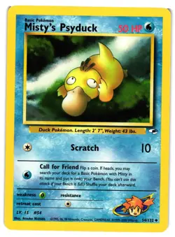 Pokemon TCG Misty's Psyduck Gym Heroes 54/132 Regular Unlimited LP - Image 1