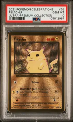 2021 POKEMON CELEBRATIONS ULTRA-PREMIUM COLLECTION #58 PIKACHU PSA 10 - Image 1