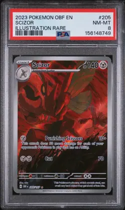 Scizor IR - Pokemon Obsidian Flames 205 - PSA 8 - New Cert! - Image 1