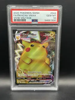 Pokemon Pikachu VMAX 044/185 Vivid Voltage Full Art Holo PSA 10 Gem Mint - Image 1