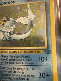 Vaporeon 12/64 Jungle Holo LP-MP Pokemon TCG NM - Image 2