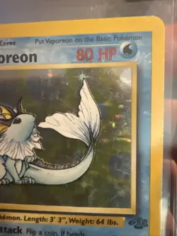 Vaporeon 12/64 Jungle Holo LP-MP Pokemon TCG NM - Image 3