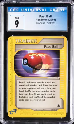 2003 POKEMON SKYRIDGE #124 FAST BALL CGC 9 - Image 1
