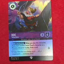 Doc - Taking Notes 210/204 Disney Lorcana Enchanted Amethyst EN Foil - Image 1