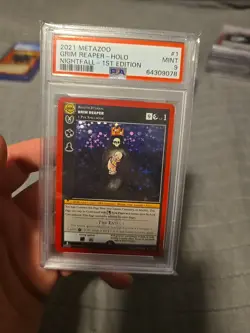Metazoo Grim Reaper PSA 9 Nightfall 1/163 Full Holo 1st Edition Mint 2021 Card - Image 1