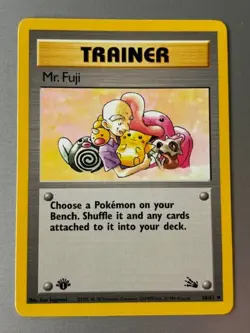 1st Edition Mr. Fuji Trainer Base Set Pokemon Card. Near Mint - Image 1