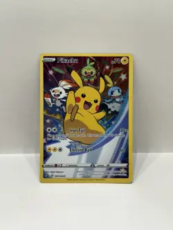 Pokemon TCG Pikachu SWSH020 Sword & Shield Black Star Promo Full Art Holo - NM - Image 1