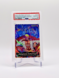 2023 ONE PIECE OP04-KINGDOMS OF INTRIGUE #019 DONQUIXOTE DOFLAMINGO PSA 10 - Image 1
