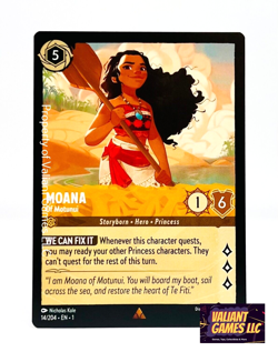 Disney Lorcana TCG Moana of Motunui 14/204 Rare NON FOIL - Image 1