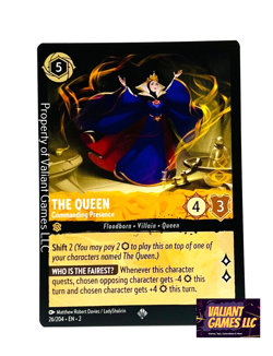 Disney Lorcana TCG The Queen Commanding Presence 26/204 Super Rare Non-Foil - Image 1