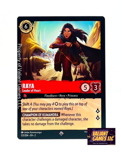Disney Lorcana TCG Raya Leader of Heart 123/204 Super Rare Non-Foil - Image 1