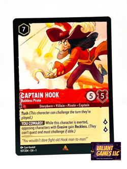 Disney Lorcana TCG Captain Hook Ruthless Pirate 107/204 Rare NON FOIL - Image 1