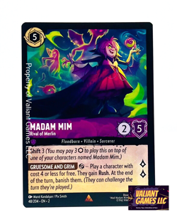Disney Lorcana TCG Madam Mim Rival of Merlin 48/204 Rare Non-Foil - Image 1