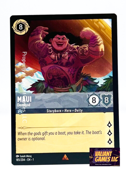 Disney Lorcana TCG Maui Demigod #185/204 Non Foil Rare N/M - Image 1