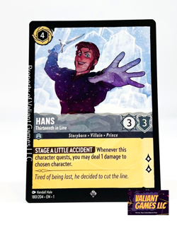 Disney Lorcana TCG Hans Thirteenth in Line 180/204 Super Rare NON FOIL - Image 1
