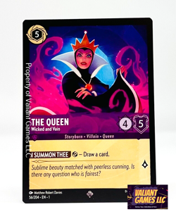 Disney Lorcana TCG The Queen Wicked and Vain 56/204 Super Rare NON FOIL - Image 1