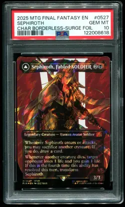 PSA 10 Sephiroth, Fabled Soldier Surge Foil Borderless Final Fantasy MTG #0527 - Image 1