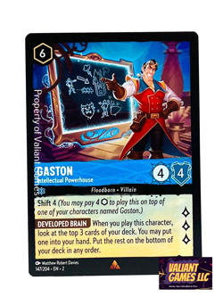 Disney Lorcana TCG Gaston Intellectual Powerhouse 147/204 Rare Non-Foil - Image 1