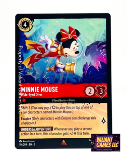 Disney Lorcana TCG Minnie Mouse Wide-Eyed Diver 114/204 Rare Non-Foil - Image 1