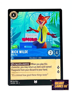 Disney Lorcana TCG Nick Wilde Wily Fox 154/204 Uncommon Non-Foil - Image 1