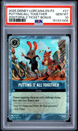 2025 DISNEY LORCANA EN P3-PROMO #27 PUTTING IT ALL TOGETHER PSA 10 - Image 1