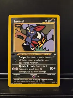 Sneasel 24/64 1st Edition Neo Revelation Rare Vintage Pokemon Card TCG WOTC - Image 2