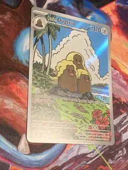Pokemon TCG Surging Sparks Alolan Dugtrio Card 208/191 Illustration Rare Mint - Image 3