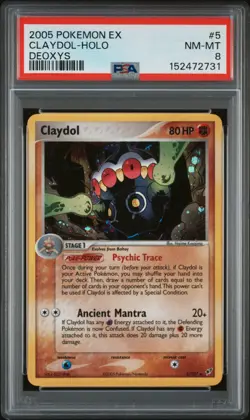 2005 POKEMON EX DEOXYS #5 CLAYDOL-HOLO PSA 8 - Image 1