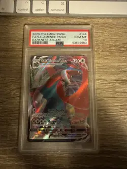 2020 POKEMON DARKNESS ABLAZE SALAMENCE FA VMAX #144/189 RARE - PSA 10 GEM MINT - Image 1