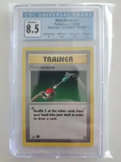 1st Edition Shadowless Maintenance 83/102 Base Set Pokemon Card CGC 8.5 1999 - Image 1