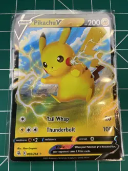Pikachu V 086/264 SWSH Fusion Strike Extended ArtUltra Rare Holo Pokemon TCG NM - Image 1