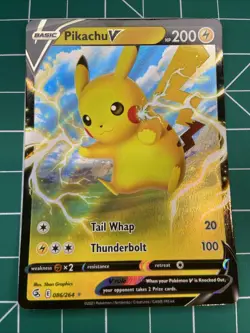 Pikachu V 086/264 SWSH Fusion Strike Extended ArtUltra Rare Holo Pokemon TCG NM - Image 2