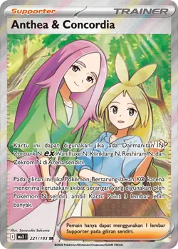 Pokemon TCG Indonesian Anthea & Concordia SR 221/193 Mega Dream - Image 1