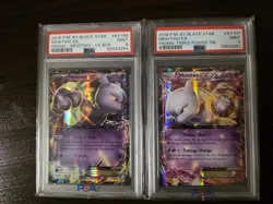 PSA 9 MINT 2016 POKEMON XY BLACK STAR MEWTWO EX PROMO EX BOX #XY183 & #XY107 - Image 1