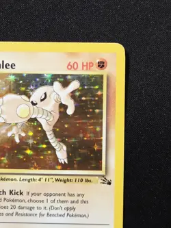 Hitmonlee 7/62 Holo 1st Edition Rare WoTC Fossil Pokemon 1999 TCG - Image 4