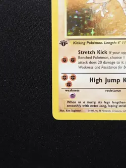 Hitmonlee 7/62 Holo 1st Edition Rare WoTC Fossil Pokemon 1999 TCG - Image 5