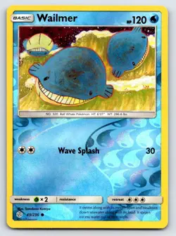 Wailmer 45/236 Common Cosmic Eclipse Pokemon Reverse Holo Moderately Played - Image 1