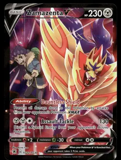 Zamazenta V TG22/TG30 Holo V Rare Astral Radiance Trainer Gallery Pokemon NM - Image 1