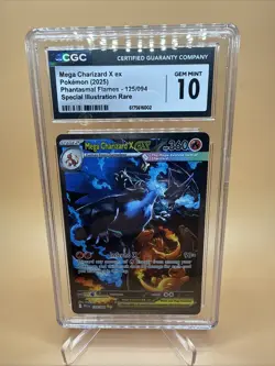 2025 Pokemon Mega Charizard X Ex Phantasmal Flames 125/094 CGC GEM MINT 10 - Image 1