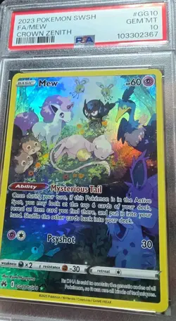 2023 Pokemon SWSH Crown Zenith #GG10 FA Mew PSA 10 GEM MINT - Image 1