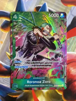 One Piece OP15 Roronoa Zoro OP13-037 TR Foil - (Treasure Rare) English Mint - Image 1
